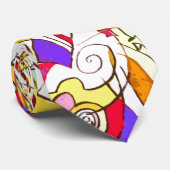 stropdas met kleurrijk Cubistisch ontwerp (Opgerold)