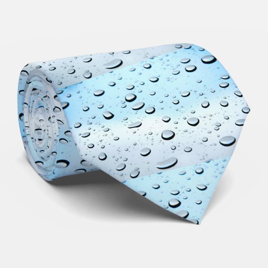 Stropdas met lichtblauw ontwerp van de waterdruppe (Opgerold)