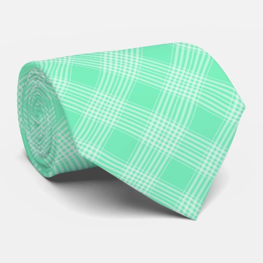 Stropdas met mint-groen en witte speldenstaart (Opgerold)