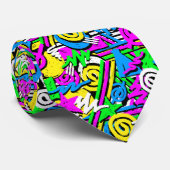 stropdas met neonkrabbel 90 jaar (Opgerold)