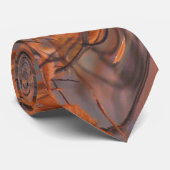 Stropdas met Oranje, grijze en zwarte abstracte on (Opgerold)