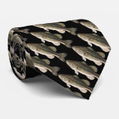 Stropdas met patroon van basvissen (Opgerold)