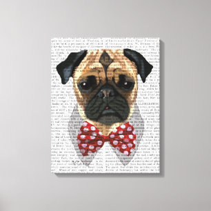 Stropdas met rode en witte pootjes canvas afdruk