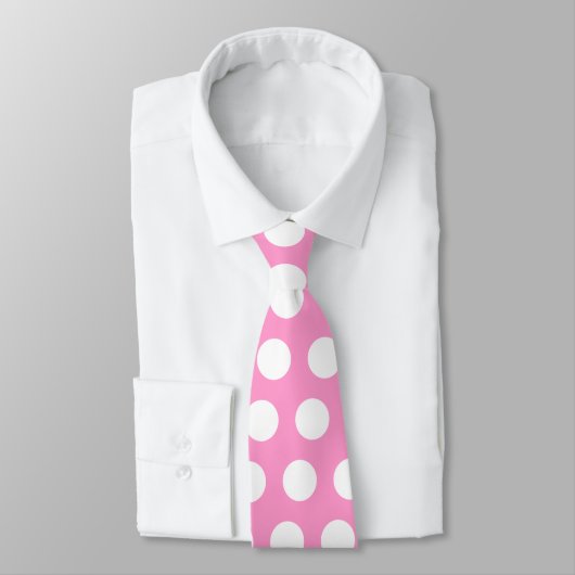 Stropdas met roze en witte poka dot (Gebonden)