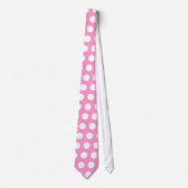 Stropdas met roze en witte poka dot (Voorkant)