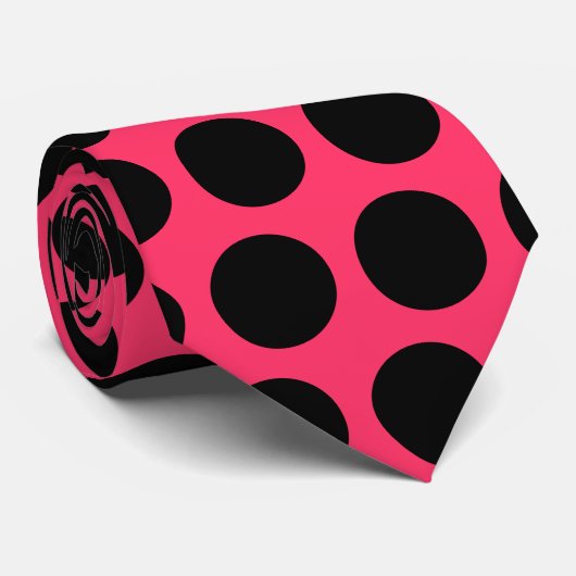 Stropdas met roze en zwarte pols (Opgerold)