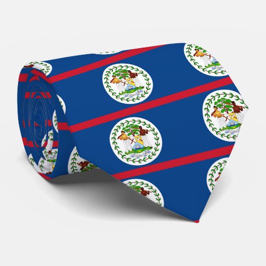 Stropdas met vlag van Belize (Opgerold)