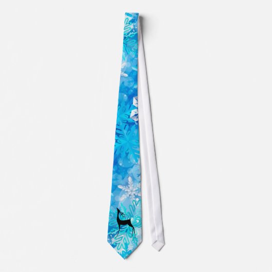 Stropdas met winterblauw Snowflake (Voorkant)