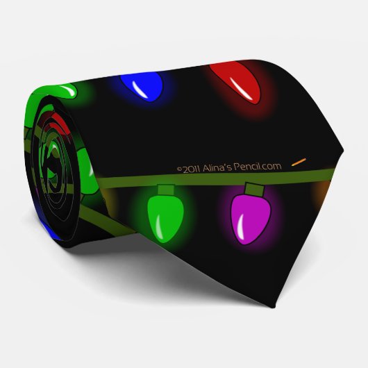 Stropdas met witte kerstlampjes (Opgerold)