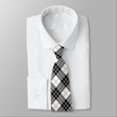 Stropdas met zwarte en goudkleurige tartan (Gebonden)