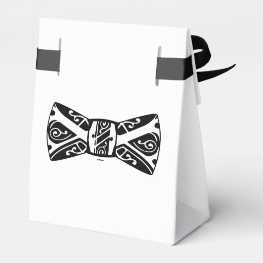 Stropdas met zwarte en witte boog bedankdoosjes (Achterkant)
