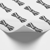 Stropdas met zwarte en witte boog cadeaupapier (Hoek)