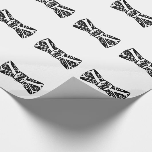 Stropdas met zwarte en witte boog cadeaupapier (Hoek)