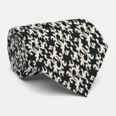 Stropdas met zwarte en witte motif (Opgerold)