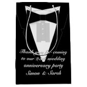 Stropdas met zwarte rand Tuxedo Medium Cadeauzakje (Voorkant)