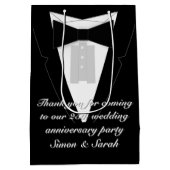 Stropdas met zwarte rand Tuxedo Medium Cadeauzakje (Achterkant)