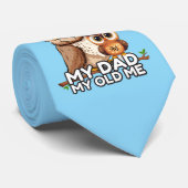 Stropdas: Mijn vader Mijn oude ik (blauw) Stropdas (Opgerold)