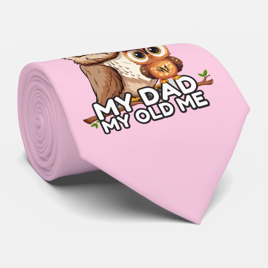 Stropdas: Mijn vader Mijn oude ik (roze) Stropdas (Opgerold)