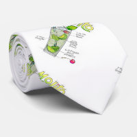 STROPDAS - MOJITO RECIPE COCKTAIL ART