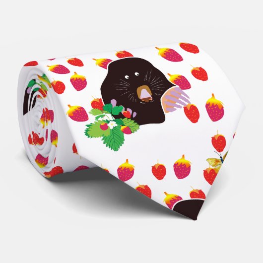 Stropdas Mole aardbeien (Opgerold)