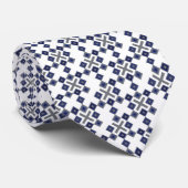 Stropdas Navy Square Pattern (Opgerold)