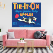 Stropdas op Apple Label (blauw) - Tieton, WA Canvas Afdruk (Insitu (Woonkamer))