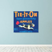 Stropdas op Apple Label (blauw) - Tieton, WA Canvas Afdruk (Insitu (Houten vloer))
