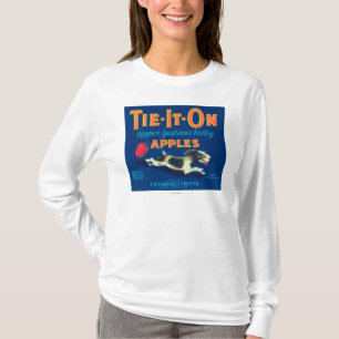 Stropdas op Apple Label (blauw) - Tieton, WA T-shirt