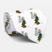 Stropdas oude Man Waving Cartoon (Opgerold)