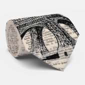 stropdas, parijs, vintage, eiffeltoren stropdas (Opgerold)