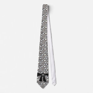 Stropdas Pearl Ribbon & Rhinestone
