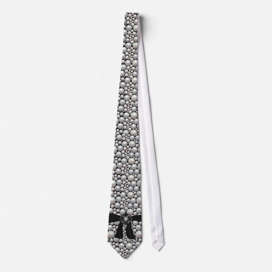 Stropdas Pearl Ribbon & Rhinestone (Voorkant)
