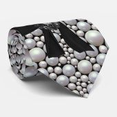 Stropdas Pearl Ribbon & Rhinestone (Opgerold)