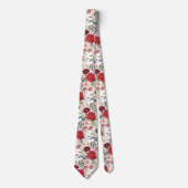 Stropdas PixDezines Blush Red Waterverf Flowers (Voorkant)