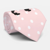 Stropdas poodle Pink Polka Dot (Opgerold)