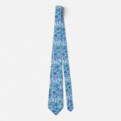 Stropdas Random Stripe Line Blue Pattern (Voorkant)