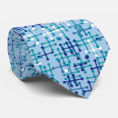 Stropdas Random Stripe Line Blue Pattern (Opgerold)