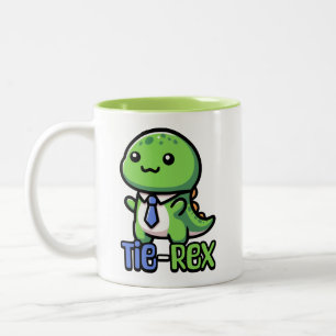 Stropdas Rex! Schattige Stropdas met dinosauruspun Tweekleurige Koffiemok