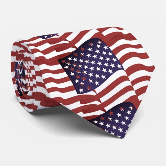 Stropdas-rood wit en blauw stropdas (Opgerold)