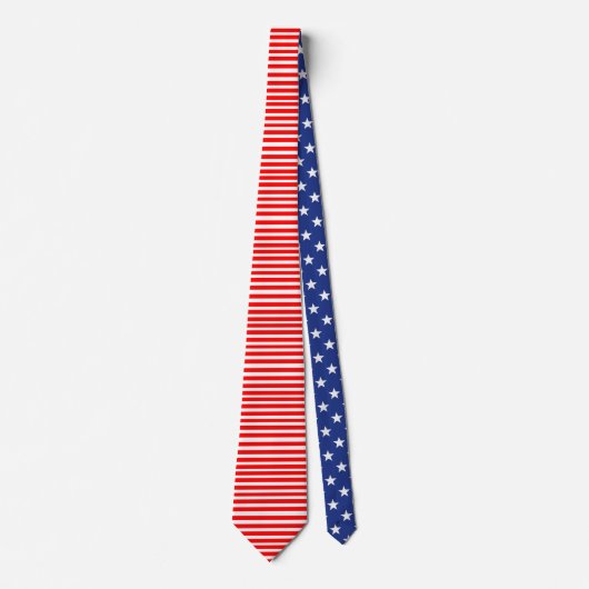 Stropdas-Rood/Witte Stripes/Blauwe Witte sterren T Stropdas (Voorkant)