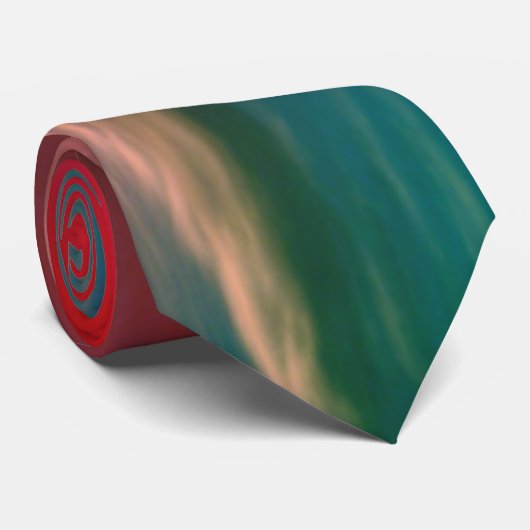 Stropdas Roze en Groene Ombre (Opgerold)