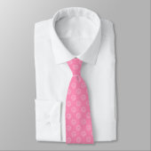 Stropdas roze en wit Corona virus Patroon (Gebonden)