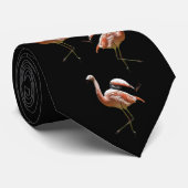 Stropdas roze flamingos (Opgerold)