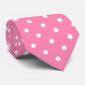 Stropdas Roze poladots (Opgerold)