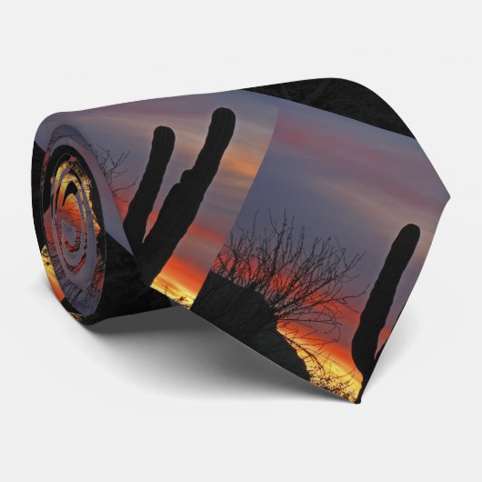 Stropdas, Saguaro Cactus, Zuidwest, Pattern Repeat Stropdas (Opgerold)