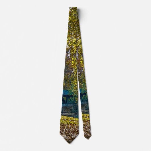 Stropdas Serene Autumn Walk Painterly (Voorkant)