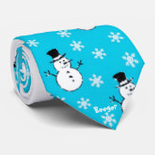 Stropdas - Snowflake Snowman (Opgerold)