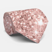 Stropdas Tekst Roos Gold Blush Glitter Sparkle (Opgerold)