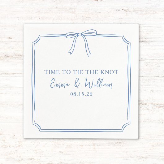 "Stropdas The Knot" Elegante Bow Dusty Blue Weddin Servet
