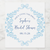 "Stropdas the Knot" Iets blauw Bow Vrijgezellenfee Wijn Etiket (Enkel label)